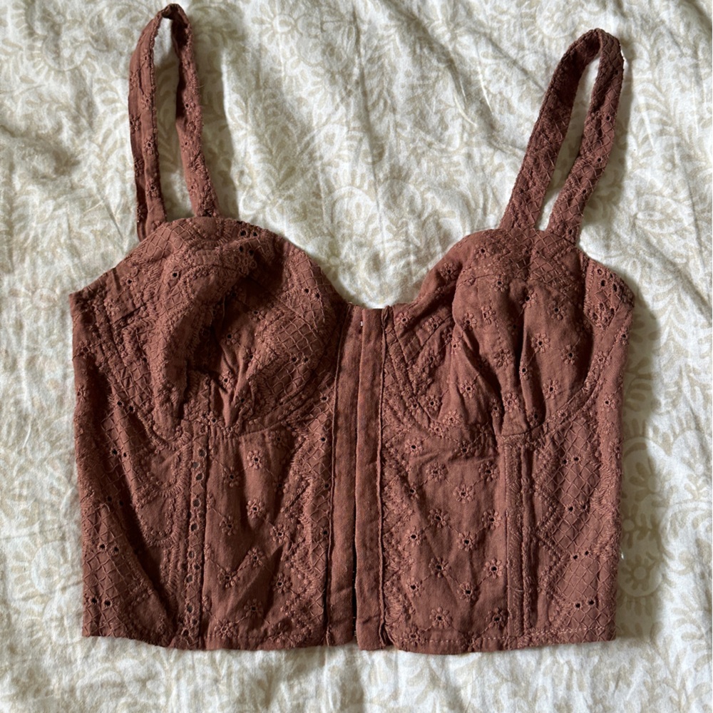 LAST CHANCE❗️Tilly’s Brown Cropped Corset Top